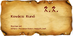 Kovács Kunó névjegykártya