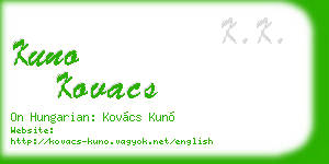 kuno kovacs business card