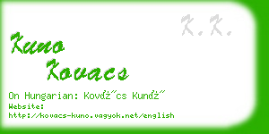 kuno kovacs business card